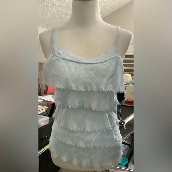 NT Tops - NT, NWOT Made In Italy, 100%  pale Blue 100% Silk Tank Top., dress up or down. M